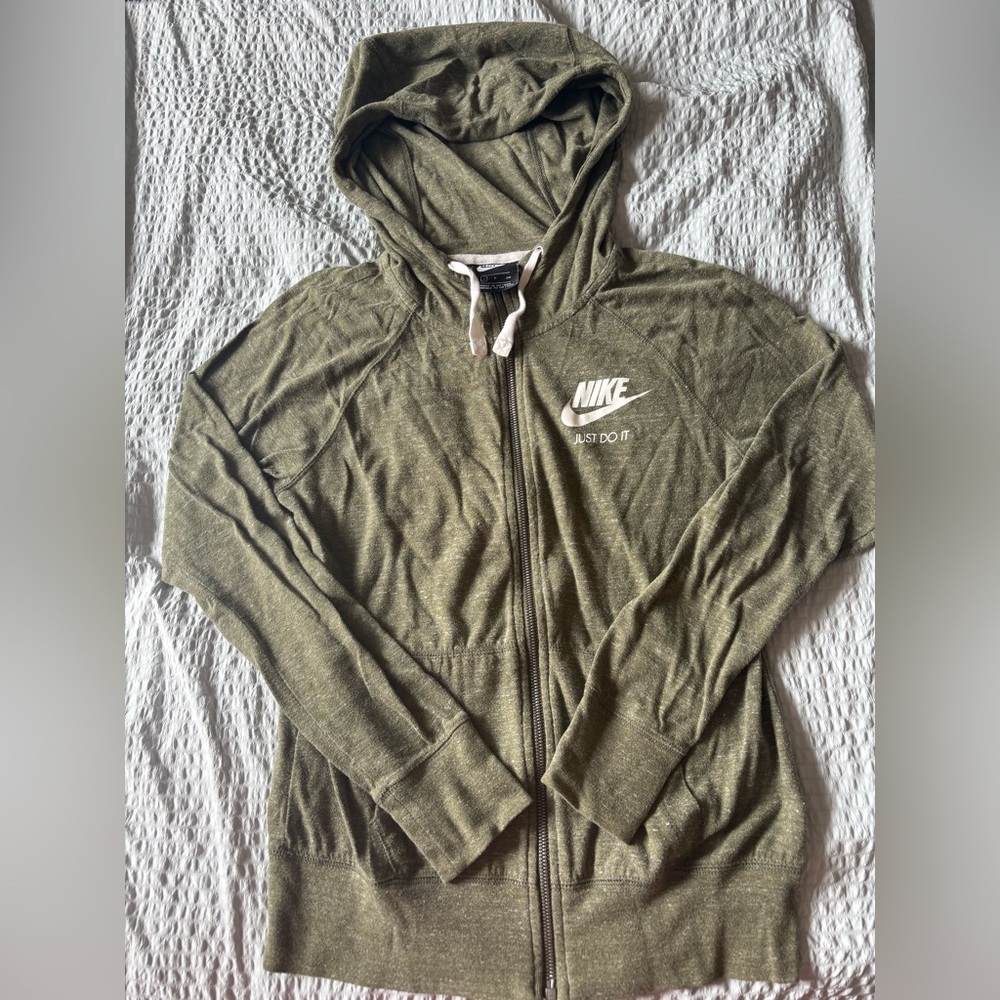 Nike Women's Khaki Zip-Up Hoodie